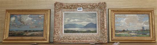 Kershaw Schofield (1873-1952), a pair of Yorkshire landscapes, signed, oil on board and another oil